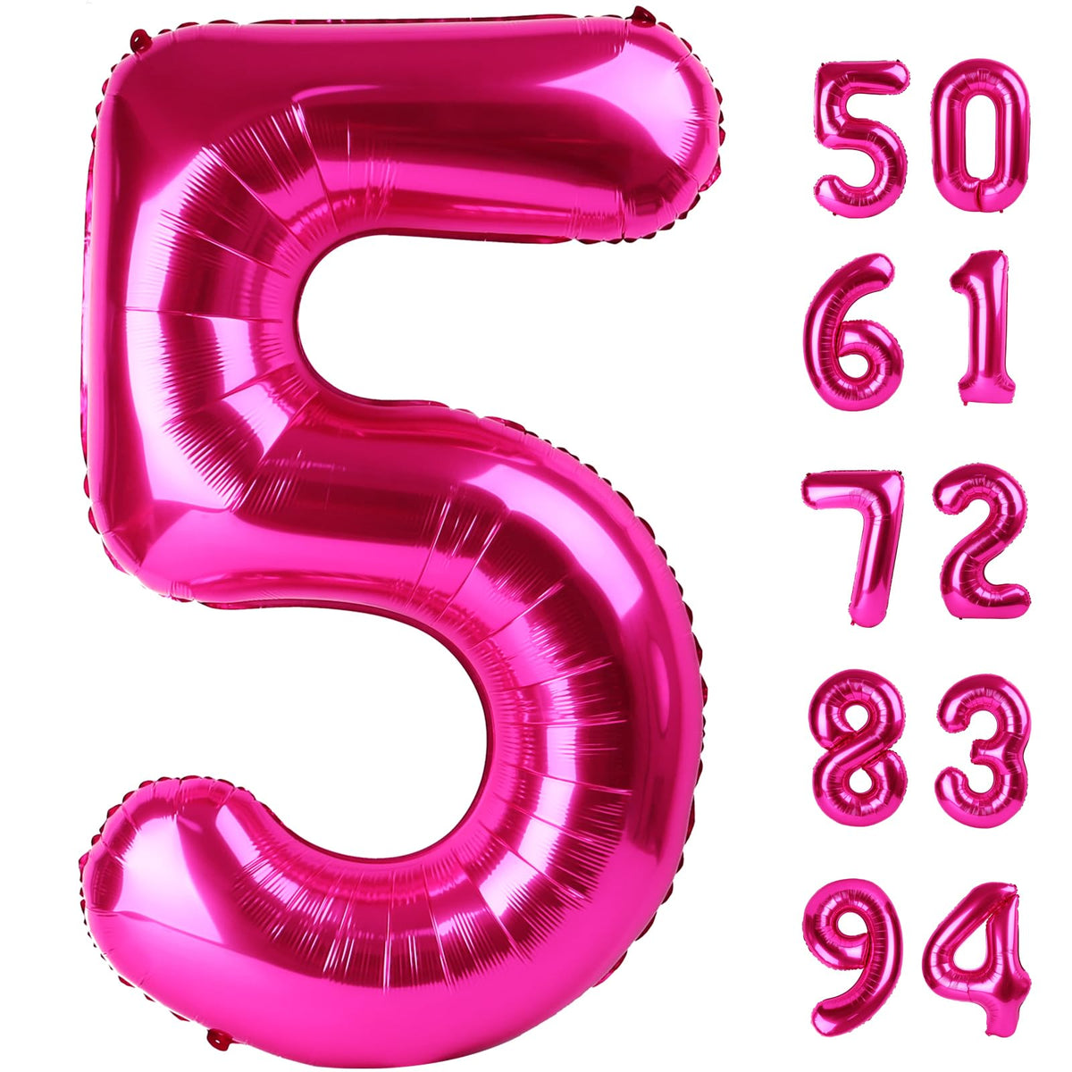 Laser Silver 6 Balloon - Number Balloon 40 Inch, 6th Hot Pink Decorations