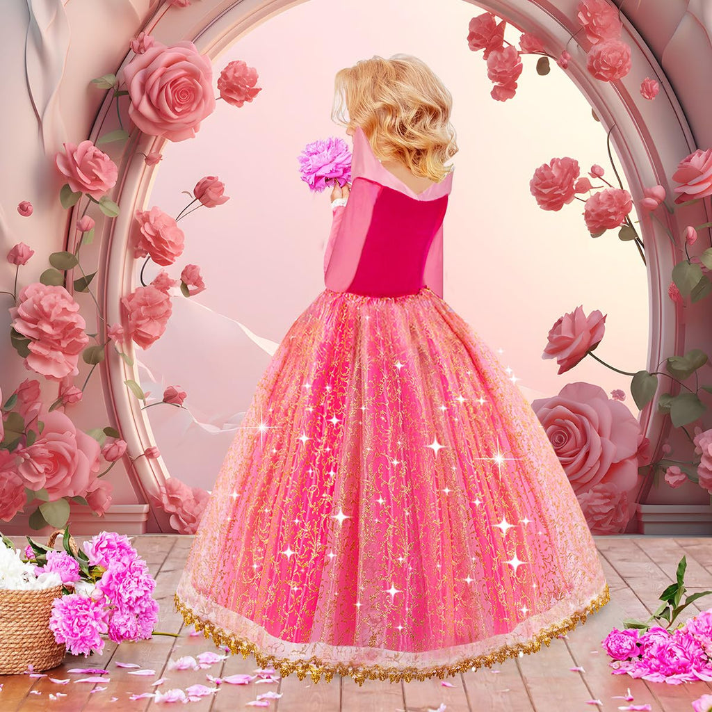Meland Light Up Princess Dress for Girls Ages 3-10, Halloween Costume Party