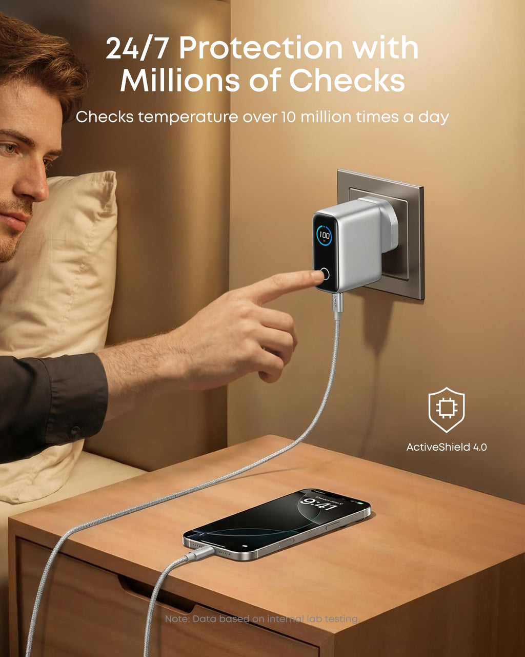 Anker 100W USB C Charger, 3-Port GaN, Smart Display, Touch Control