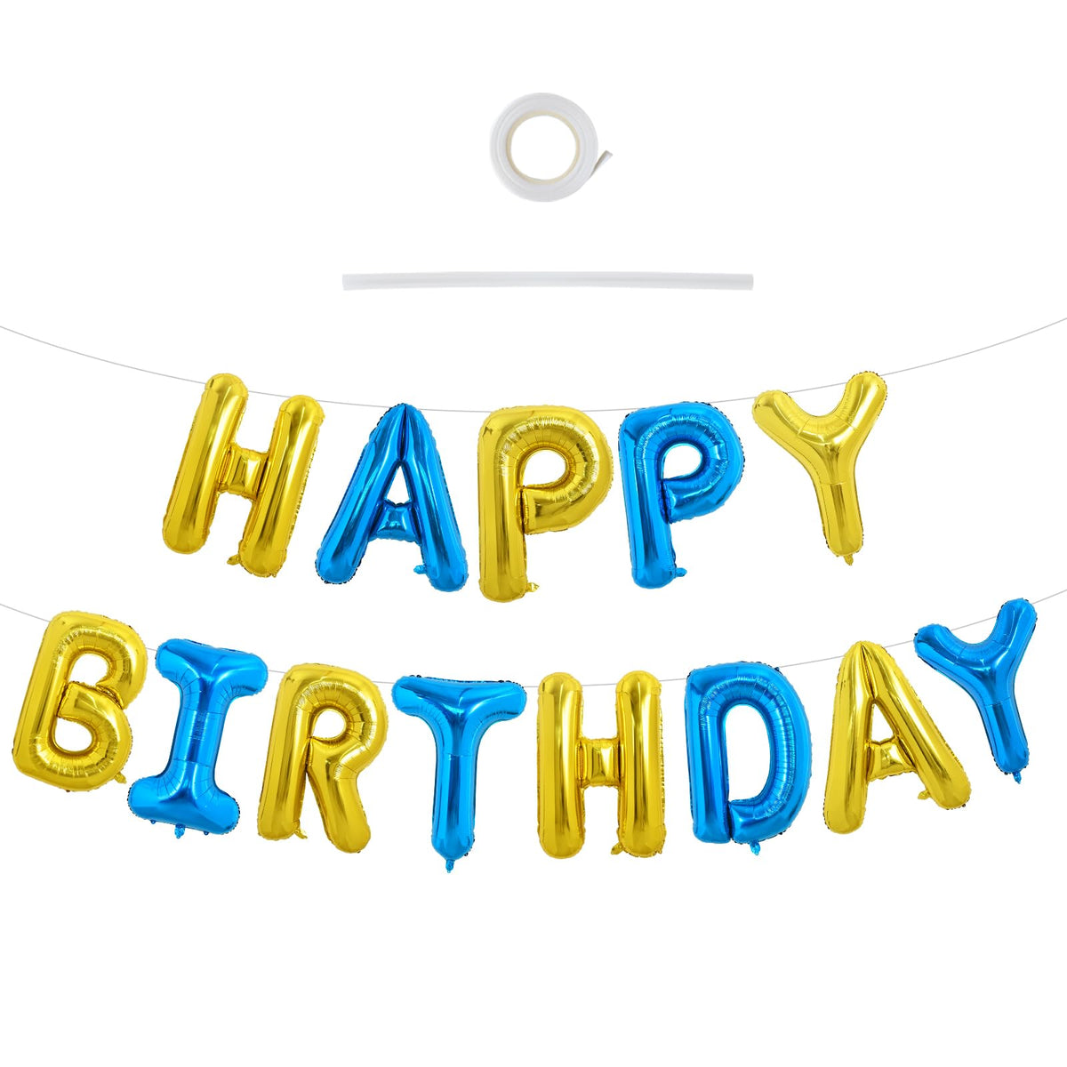TONIFUL 16 Inch Black Happy Birthday Balloons Banner Decorations for Men