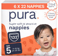 Pura Nappy Size 5 (11–16kg) 132 Count Sensitive Skin