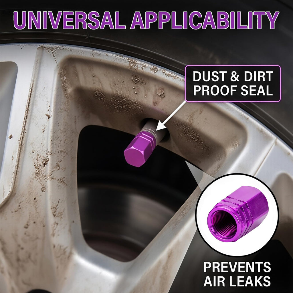 Aluminum Tire Valve Caps,8 Pcs Dustproof Stem Covers