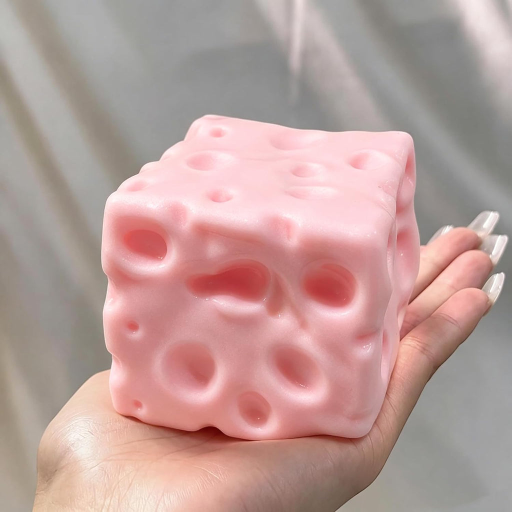 Cheese Squishy Toy – Coconut Oil Squishy Dough Texture Stress Relief Fidget Toy for Adults, Anxiety Relief Sensory Tool, Unique Desk Decor, Not Edible