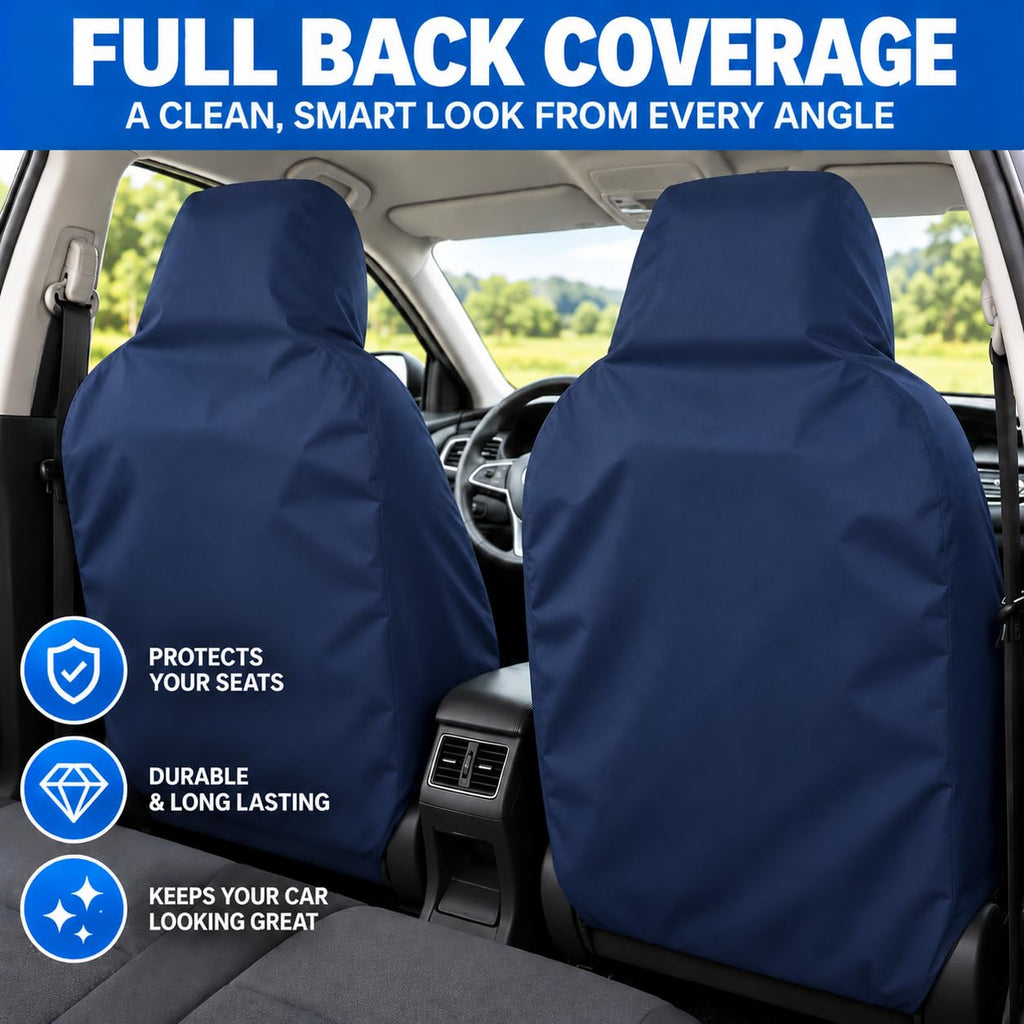 BLKWPSPFP920 Heavy Duty Black Waterproof Car Seat Covers/Protectors - 2 x Fronts