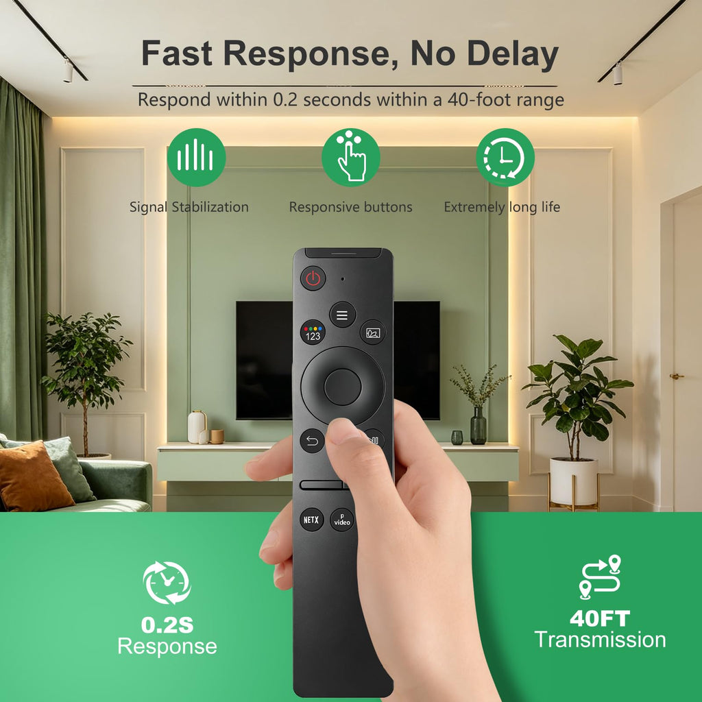 2 Pack Universal Remote for Samsung TV Remote Control with Prime Video, Netflix, Rakute TV Button, Samsung Remote Controls for Smart TV LCD UHD LED Hdtv QLED 3D 4K 8K TVs All