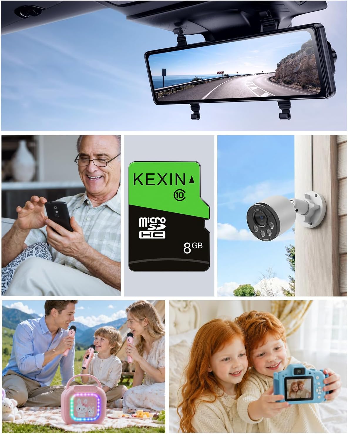 KEXIN Micro SD Card 8GB Pack of 5, MicroSDHC UHS-I Class 10, Mini SD Card, Memory Card for Smartphone, Tablet, Camera