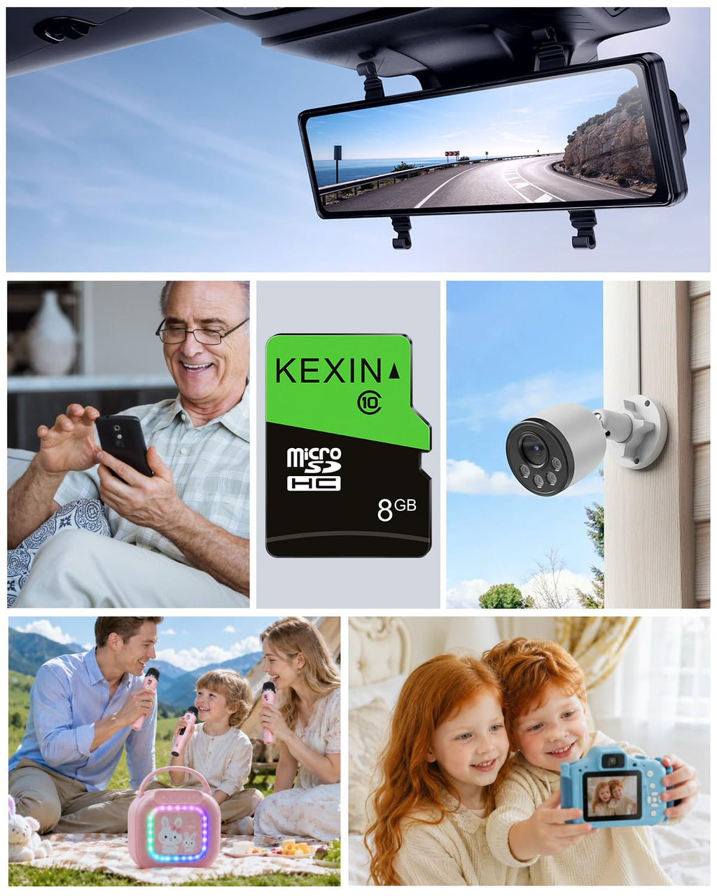 KEXIN Micro SD Card 8GB Pack of 5, MicroSDHC UHS-I Class 10, Mini SD Card, Memory Card for Smartphone, Tablet, Camera