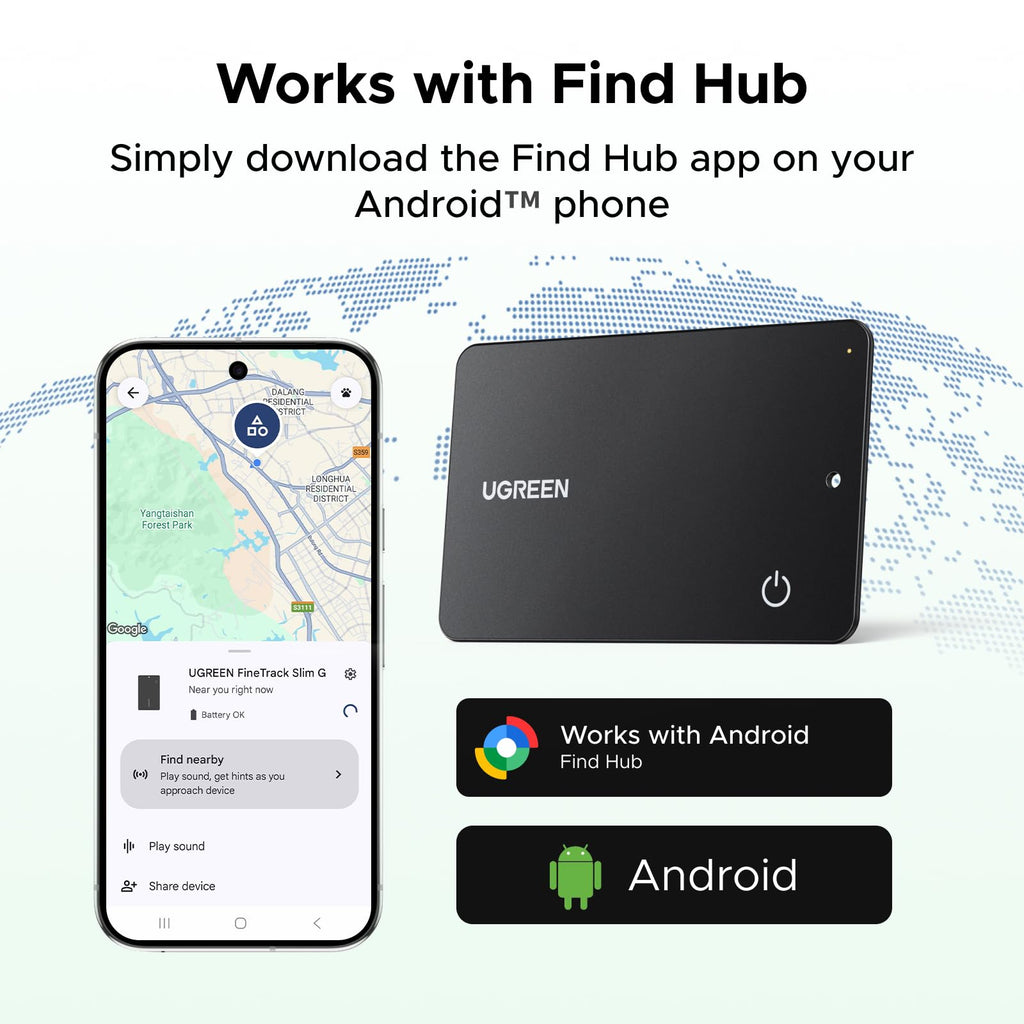 UGREEN FineTrack Slim Wallet Tracker for Apple Find My (iOS only), 1.7mm