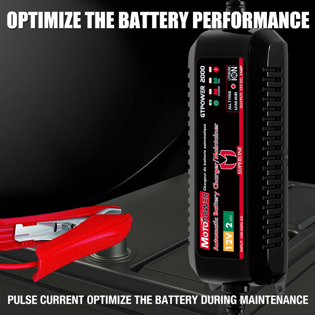 MOTOPOWER MP00205A 12V 800mA Fully Automatic Battery Charger/Maintainer - UK Plug