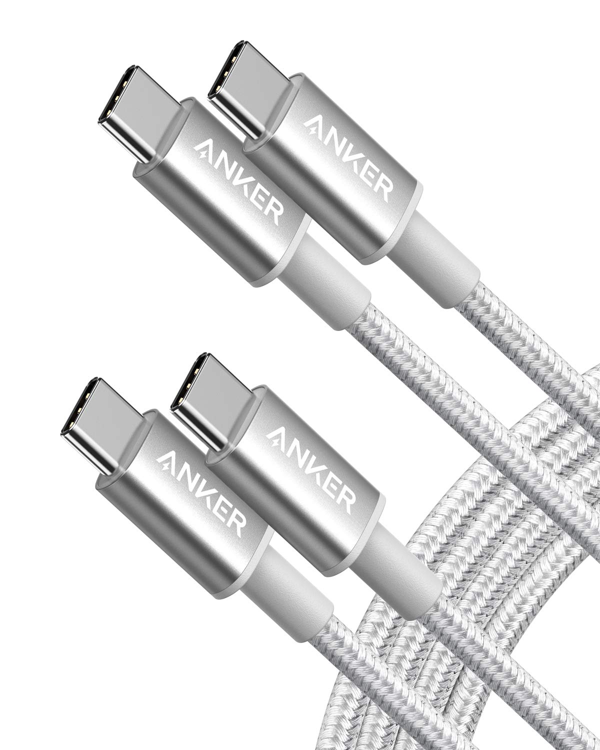 Anker USB C to USB C Charger Cable, 60W (3A) New Nylon (3ft/0.9m 2-Pack)