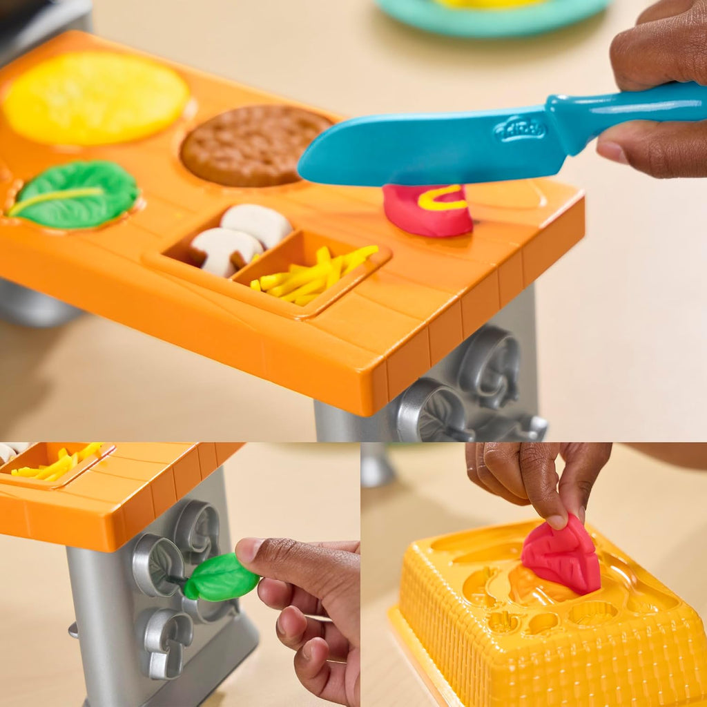 Play-Doh Super Sizzlin' Kitchen Playset, Realistic Cooking Toy Sounds, 25+ Play Foods to Create, Kids Arts & Crafts 3+