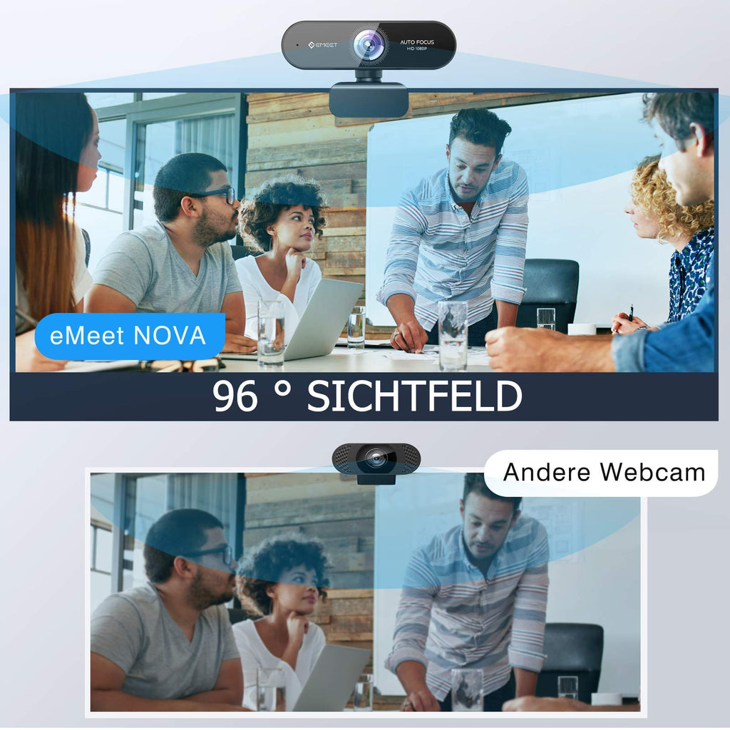 EMEET S600 4K Webcam for Streaming - Sony 1/2.55'' Sensor, PDAF Autofocus, 1080P@60FPS, 2 Noise Reduction Mics, Built-in Privacy Cover, 73° FOV, Streaming Camera for Live Commerce/Gaming/Beauty