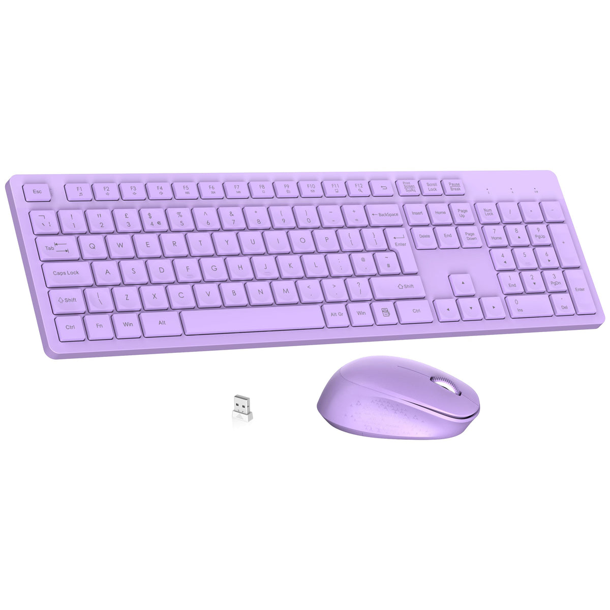 LeadsaiL Wireless Keyboard and Mouse Set, 2.4GHz USB Computer Keyboards and Mouse Combo, Ergonomic Design with 12 Multimedia Shortcuts for HP/Lenovo Laptop and Mac-Pink