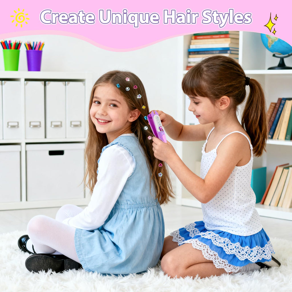 kidzkube Hair Gem Stamper Kit, Birthday Toys for Girls Ages 3-12