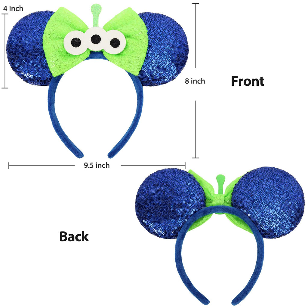 UNSPAZ Mouse Ears Headbands, Sequin Mouse Ears for Women Girls Boys, Shiny Bow Headband for Cosplay Costume Party Decorations Hair Accessories (Polka Dots)