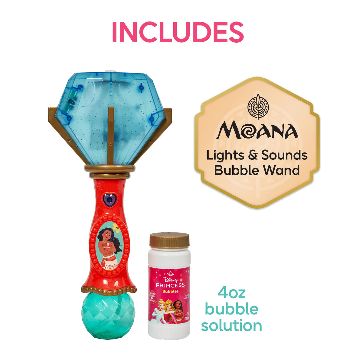 Little Kids Disney Mickey Mouse Light and Sound Musical Bubble Wand, Includes Bubble Solution, Multi (20511)