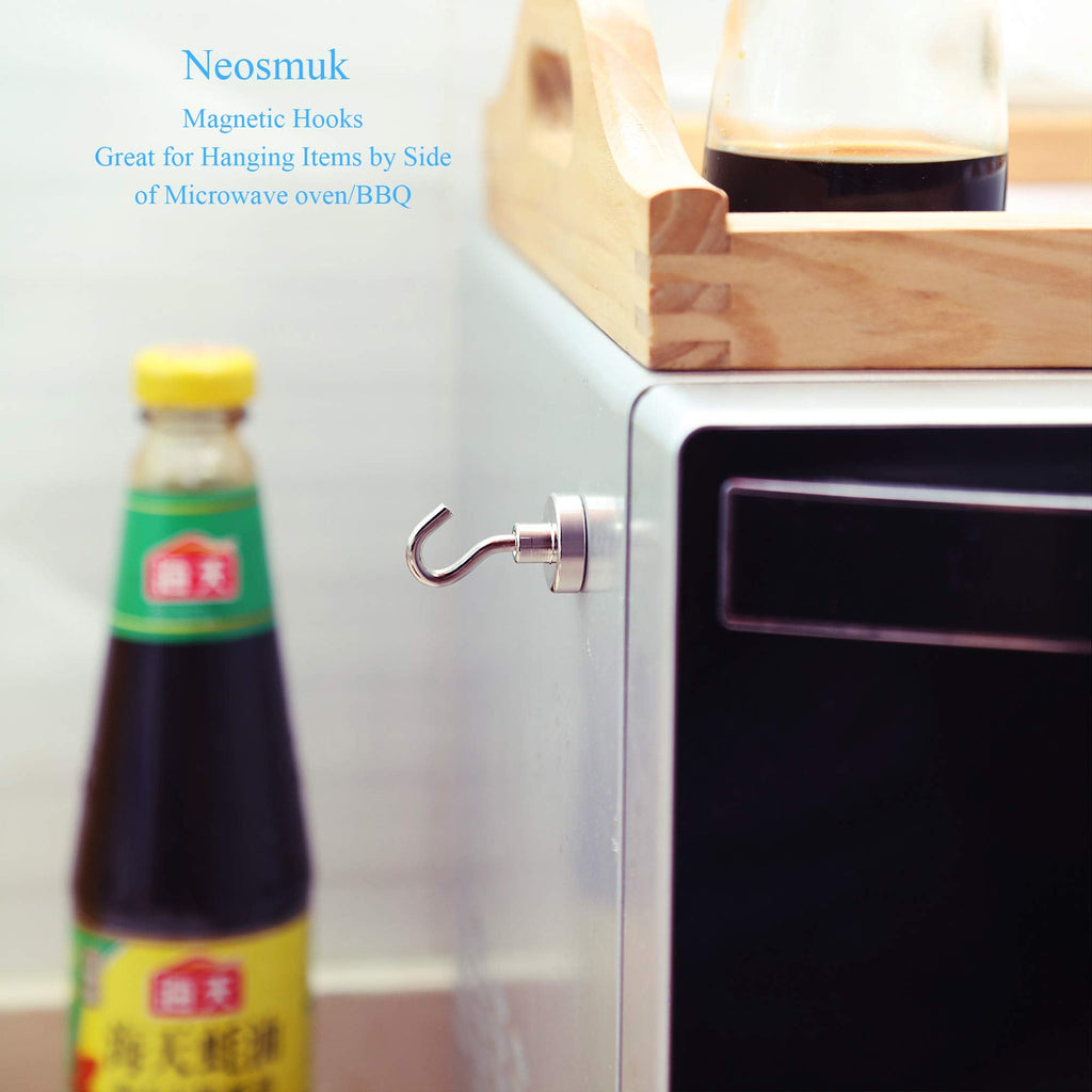 Neosmuk Magnetic Hooks,10kg+ Heavy Duty Cruise Hooks, Silver, 10 Pack