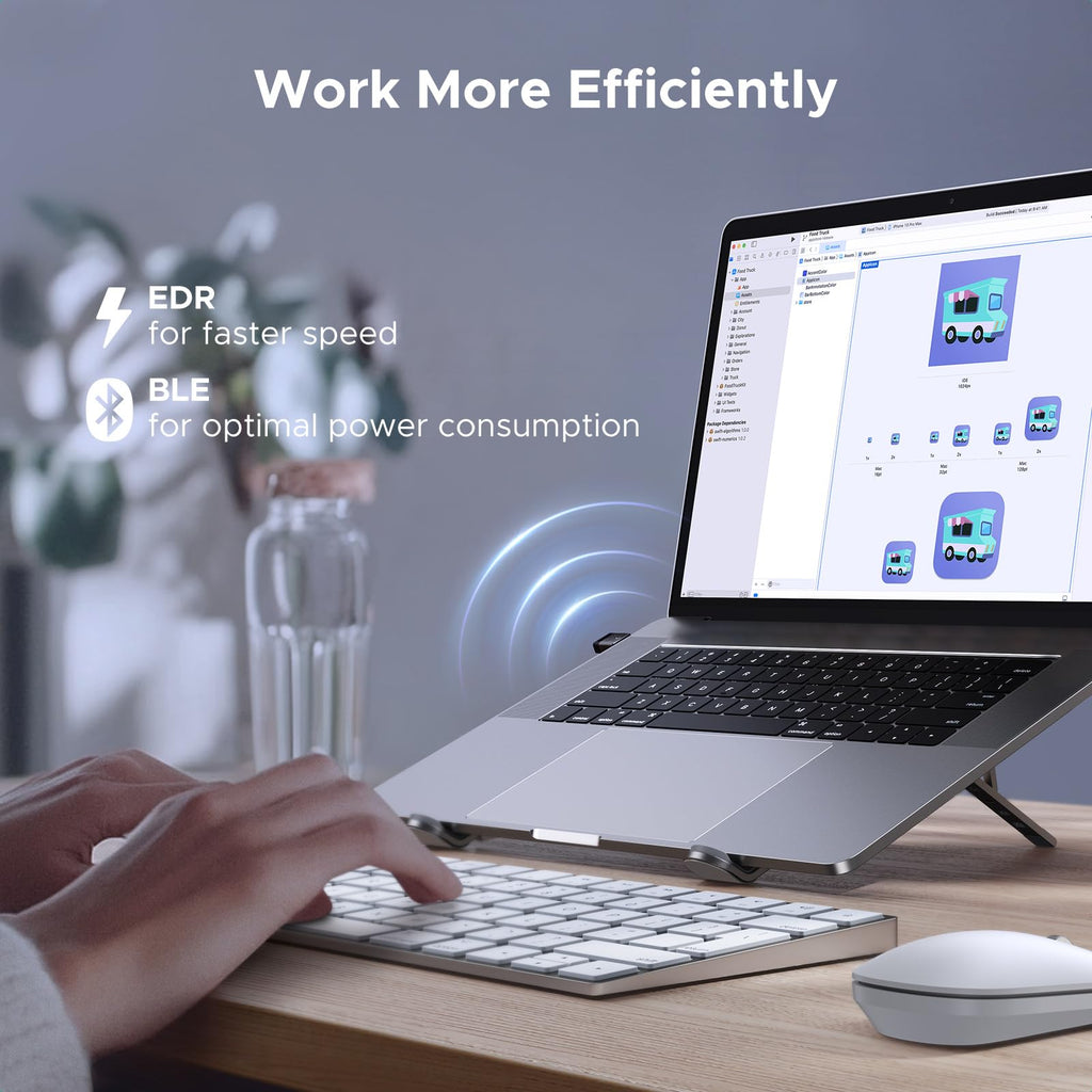 UGREEN Bluetooth 5.3 USB Adapter 328ft/100M Range for PC, Rotatable Antenna