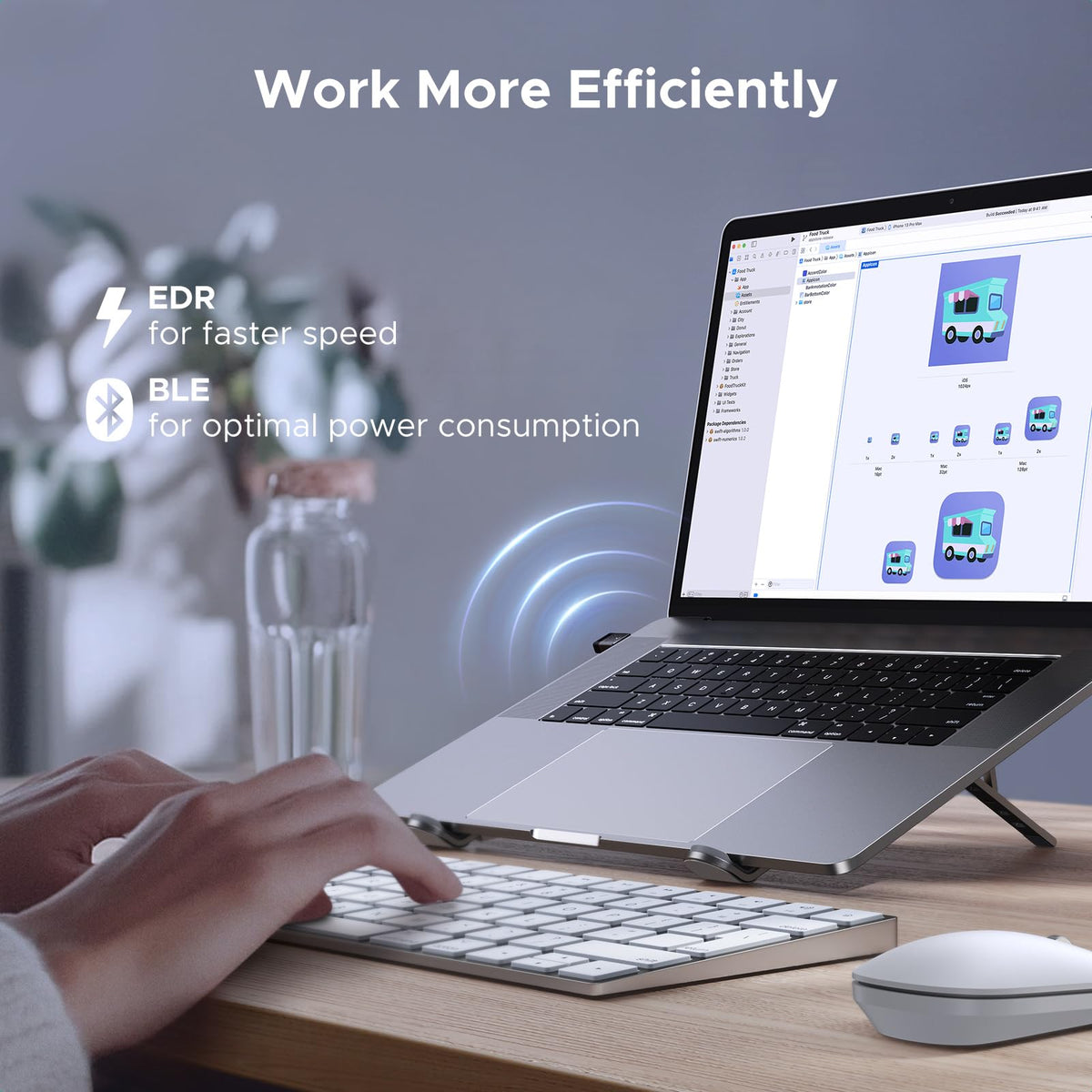 UGREEN Bluetooth 5.3 USB Adapter 328ft/100M Range for PC, Rotatable Antenna