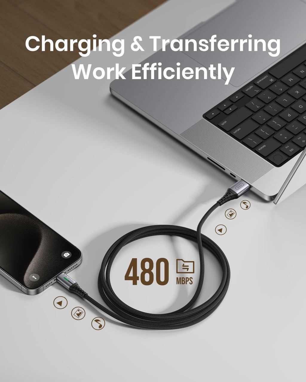 INIU USB C Charger Cable, [2m] USB A to USB C Charging Cable 3.1A