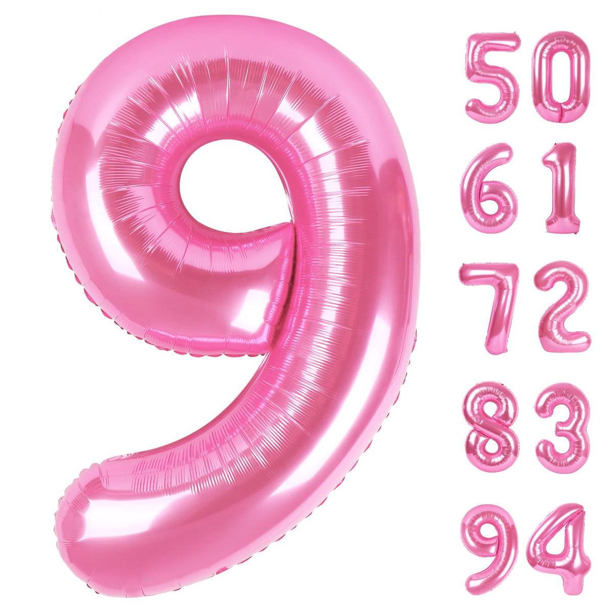 Laser Silver 6 Balloon - Number Balloon 40 Inch, 6th Hot Pink Decorations