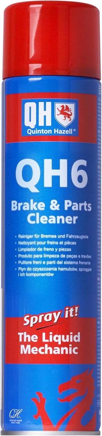 Quinton Hazell Brake Cleaner Spray 600 ml (Pack of 6) - QH6 Brake, Clutch & Parts Cleaner, Fast Drying Formula Removes Grease, Oil & Dirt, Stops Brake Squeal & Clutch Slip