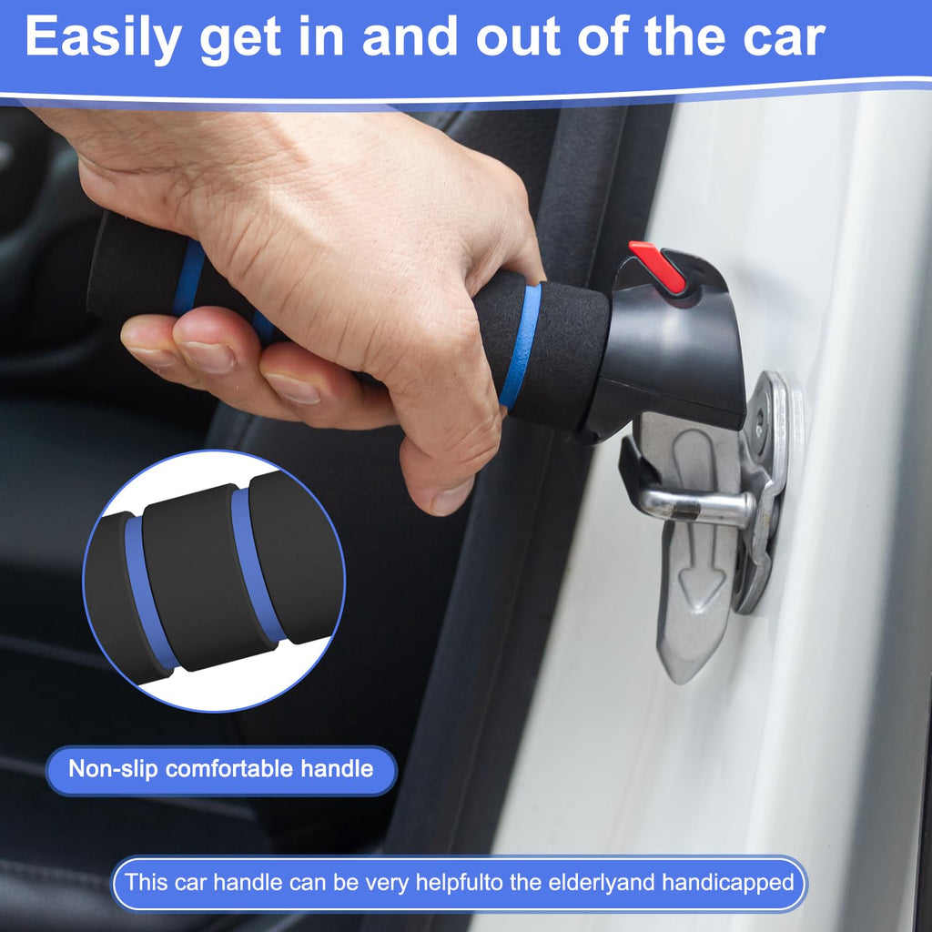 3 in 1 Car Door Handle for Disabled Elderly,Car Handle Mobility Aid,Car Handle Assist Support Multifunction,Latch Handle for Seniors and Handicap (1 Pack-Red)