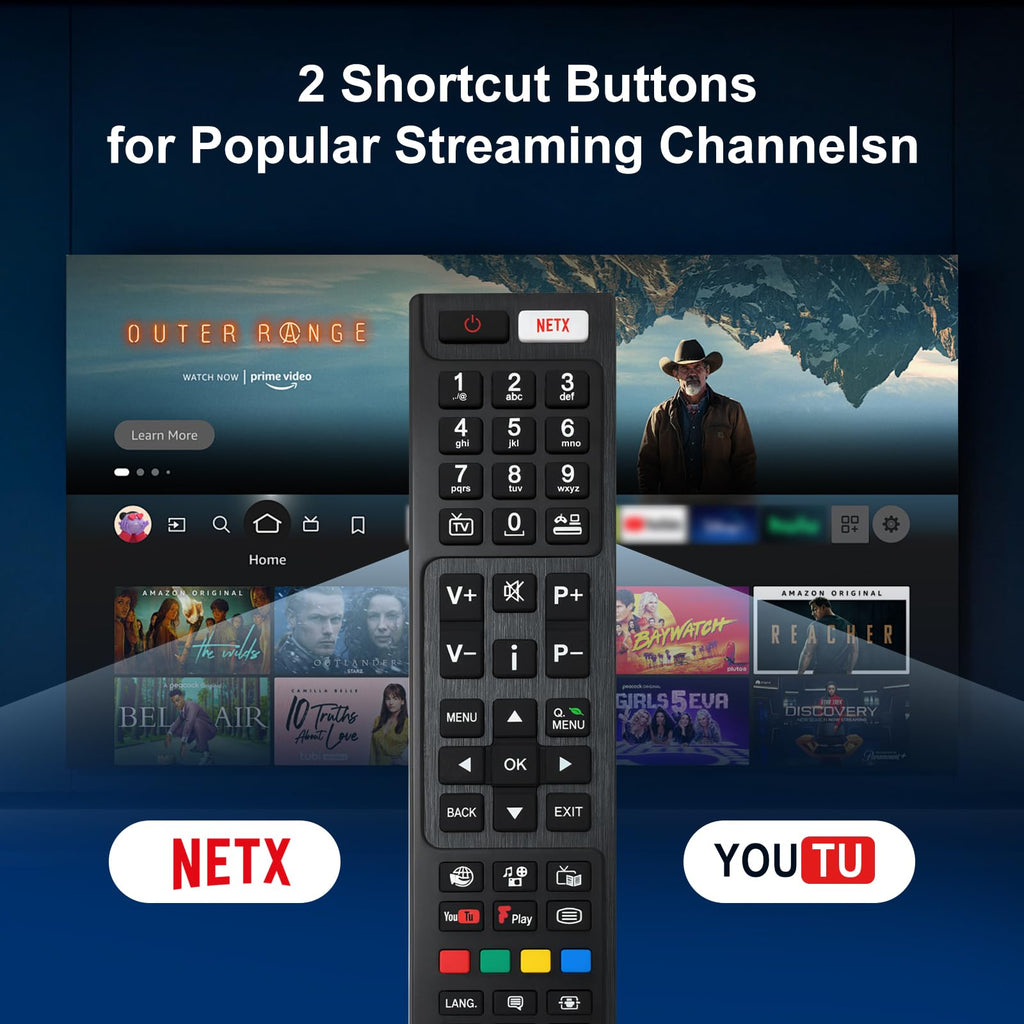 2 Pack Universal Remote for Samsung TV Remote Control with Prime Video, Netflix, Rakute TV Button, Samsung Remote Controls for Smart TV LCD UHD LED Hdtv QLED 3D 4K 8K TVs All