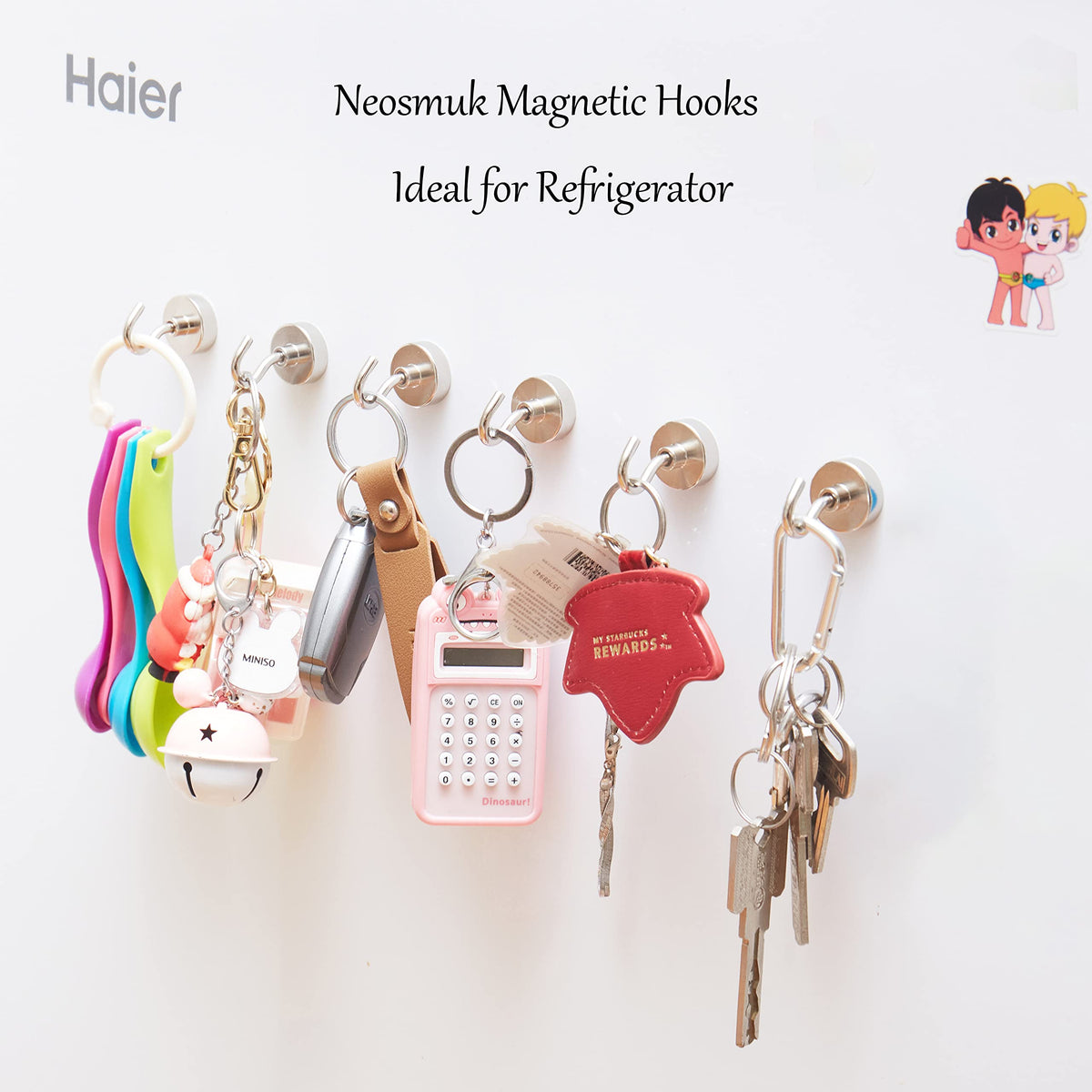 Neosmuk Magnetic Hooks,10kg+ Heavy Duty Cruise Hooks, Silver, 10 Pack