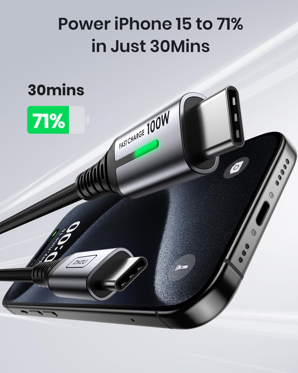INIU USB C Cable, 1m 100W Fast Charging USB C to USB C Cable