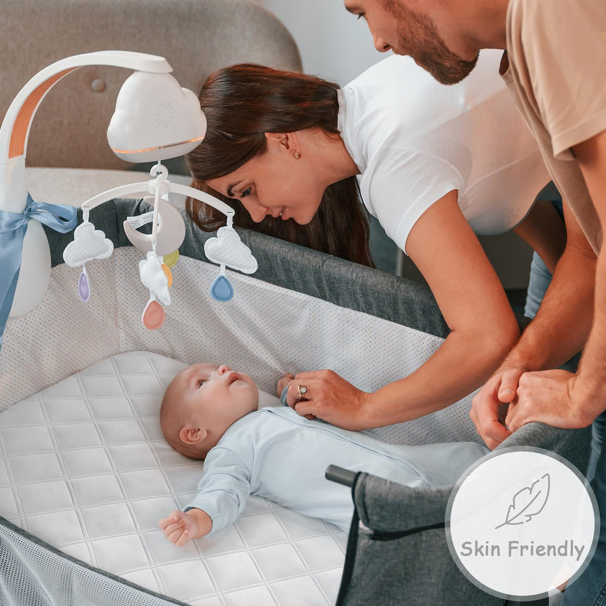 Yoofoss Waterproof Cot Bed Mattress Protector 120 x 60 cm Breathable Toddler Bed Mattress Protector Comfortable Noiseless White