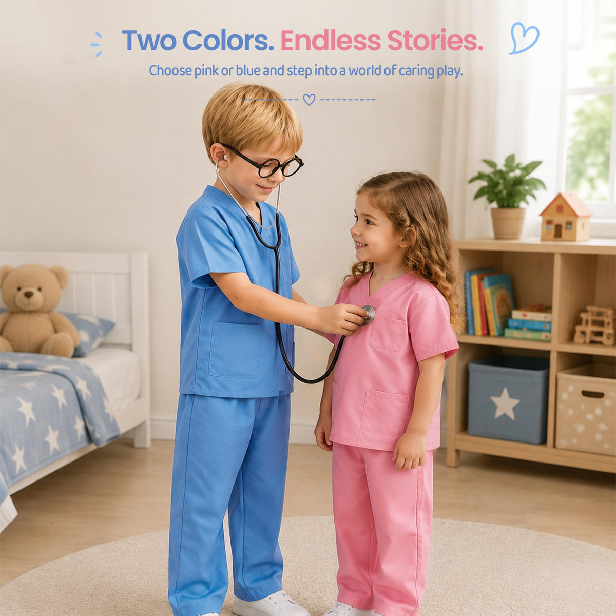 Meland Doctor Costume for Kids 3-10, Pretend Play Career Dress Up with Bag