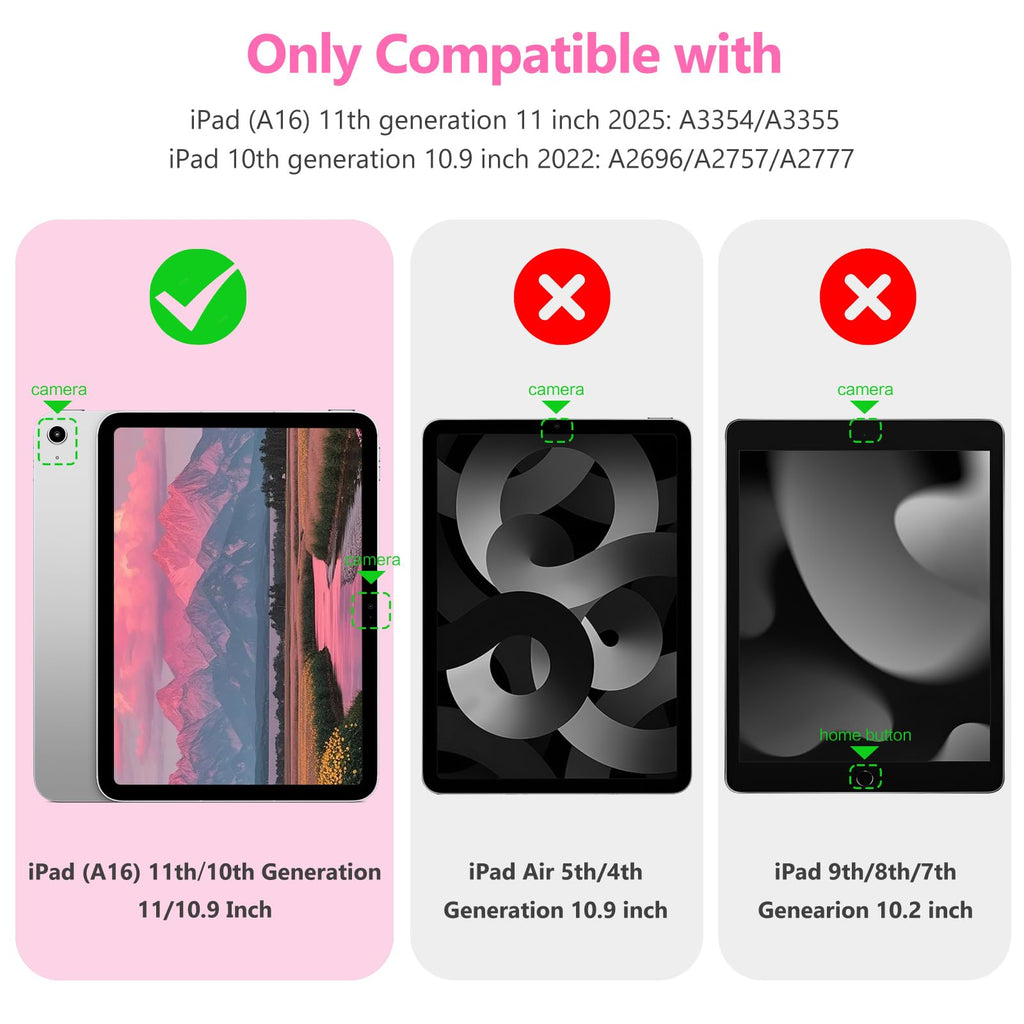 Vobafe Case for iPad A16 11th Generation 11 Inch 2025/iPad 10th 10.9" 2022