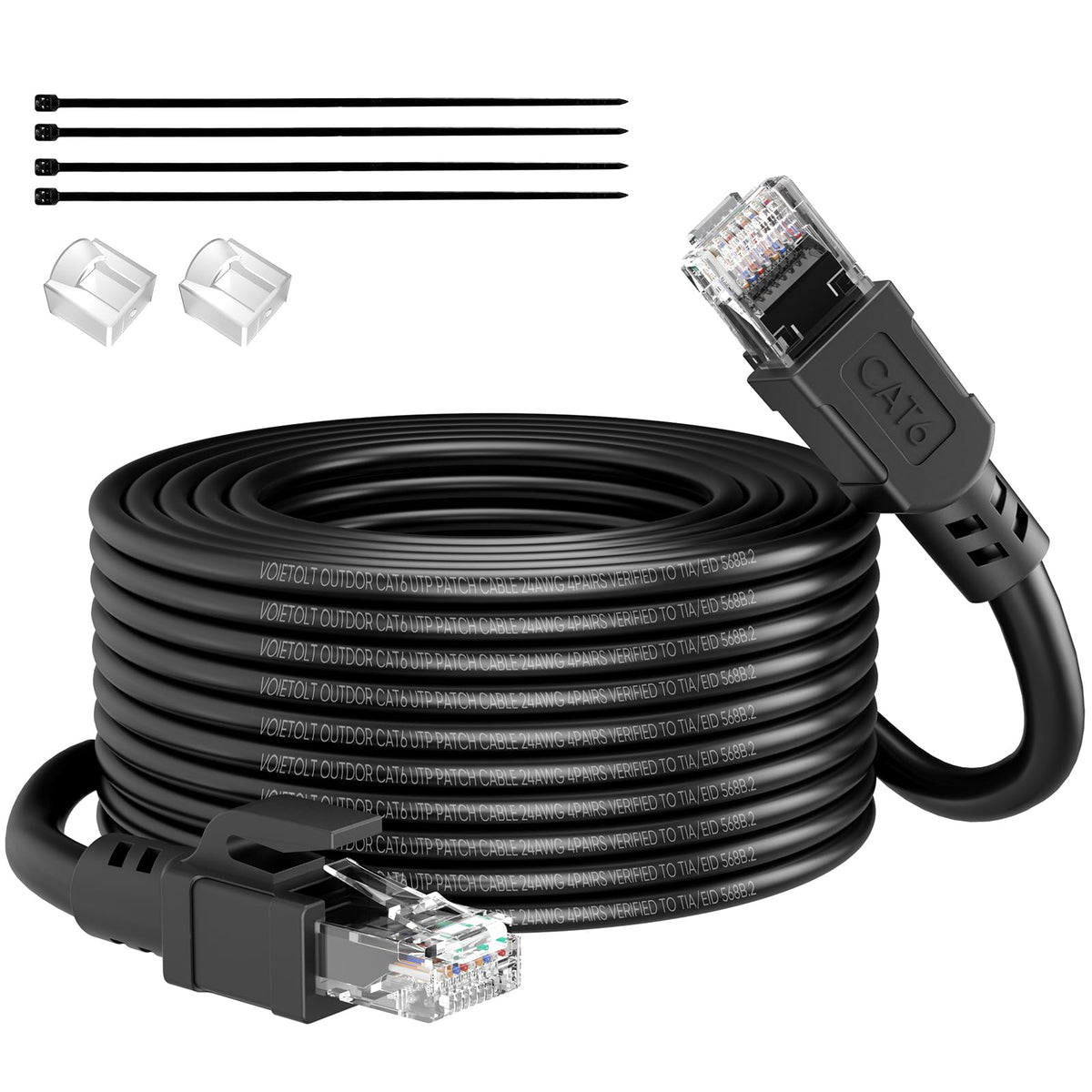 Cat6 Ethernet Cable 3 meter, Outdoor Water Resistant Internet Cable, Direct Burial High-Speed Gigabit 10Gbps 550MHz/s Lan Network Cable Cord