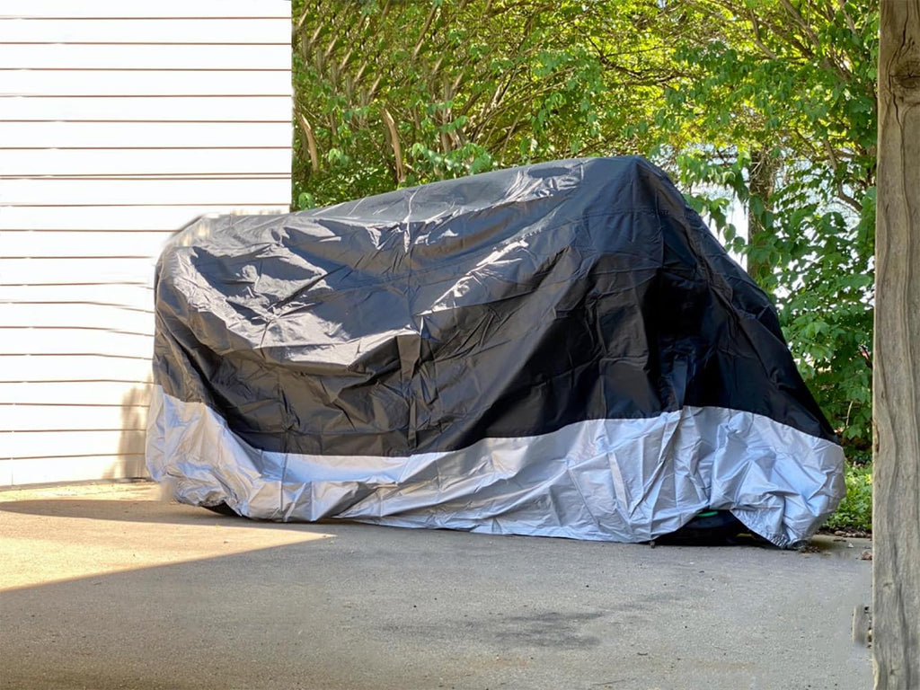 Motorcycle Cover Waterproof, Outdoor Motorbike Cover with Lock-Holes, All Season Protection Motorbike Vehicle Covers Fits up to 97" Motorcycles, Size 2XL - Black