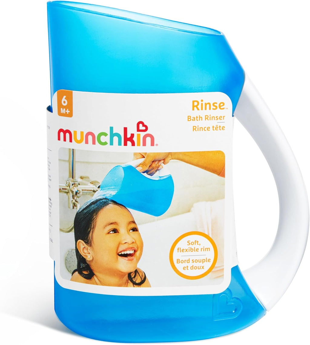 Munchkin Soft Rim Baby Bath Jug| Baby & Toddler Shampoo Rinser| Rinsing & Kids Wash Device| Hair Wash Jug with Easy Grip Handle| Essential Children's Accessories | Blue