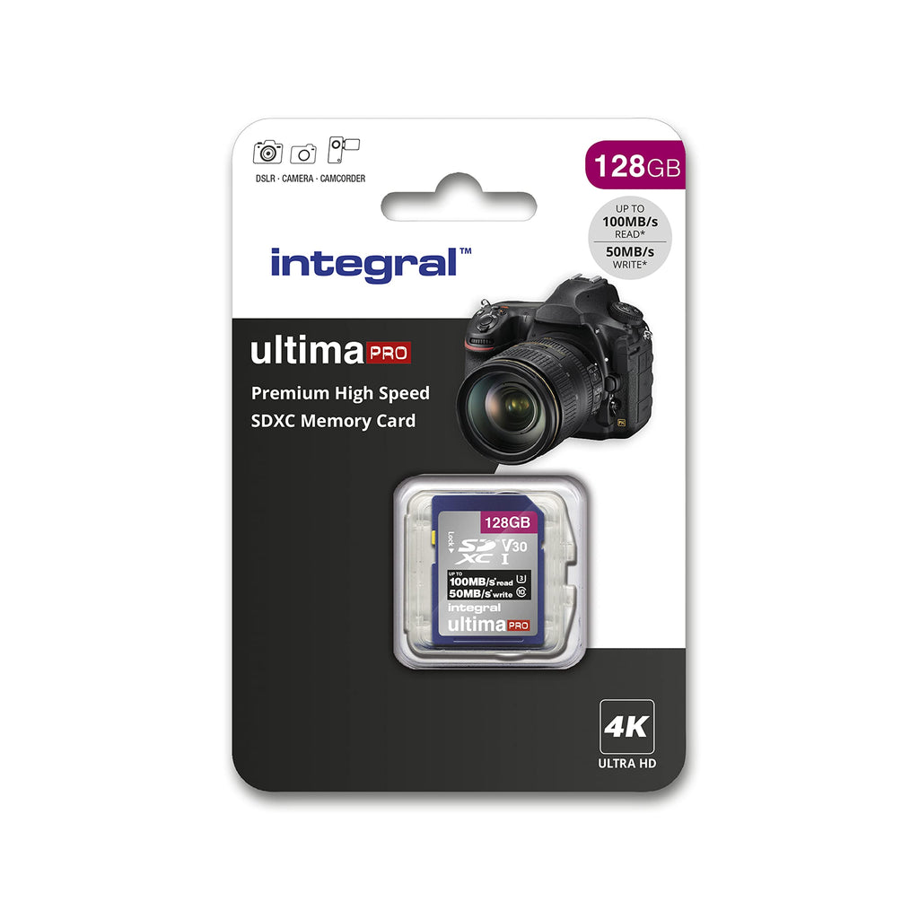 Integral 64GB SD Card 4K Ultra-HD Video High Speed SDXC V30 UHS-I U3 Class 10 Memory Card up to 100MB/s, Color May Vary