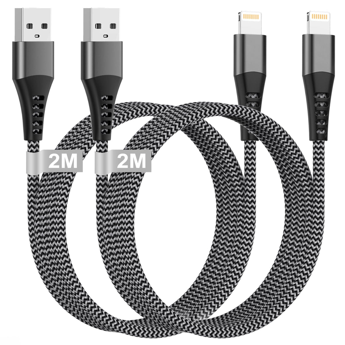 iPhone Charger Cable 1M 2Pack[Apple MFi Certified], USB to Lightning Cable 1M Nylon iPhone Cables for Apple iPhone 14 13 12 Pro Max XR XS 8 7 6 5 SE iPad