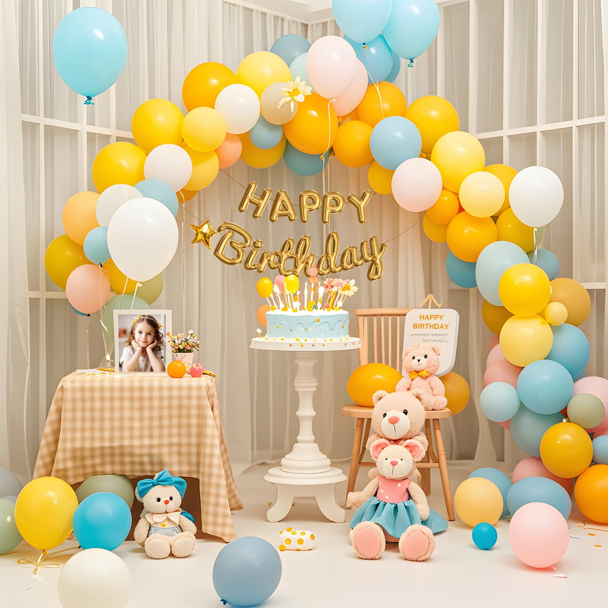 KICNIC Balloon Arch Strip Kit, 82 ft Tape Strips, 500 Glue Point Dots