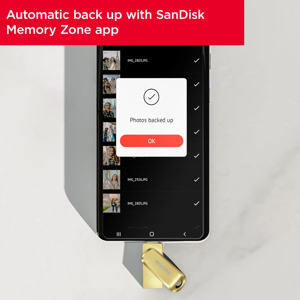 SANDISK Ultra Dual Drive Luxe 256GB, USB-C+USB-A, Up to 150MB/s Read Speeds