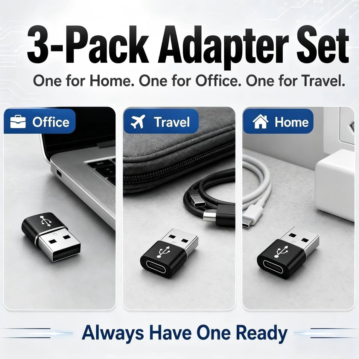 USB C to USB Adaptor, USB to USB C Adapter 2Pack, Type C Female to A Male Charger Cable Converter Compatible with Notebook, Tablet, Smartphone, iPad 10 Air 4 5,Apple 15 14 13 12 Pro Max (Black)