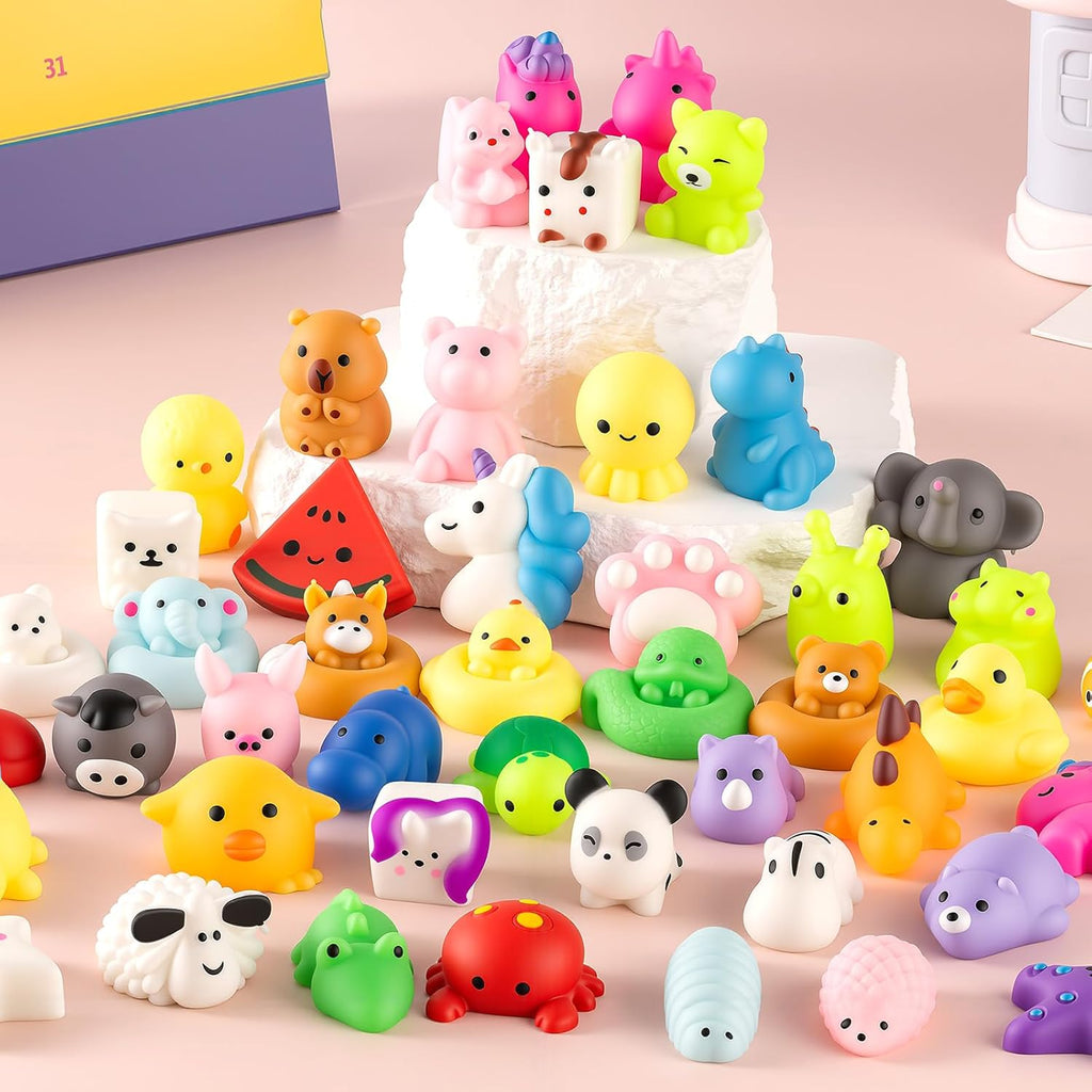 25 Pack Squishy Toys, Mini Mochi Squishies for Kids, Cute Squishy Toys, Soft Sensory Fidget Toys, Halloween Squishies, Party Favors, Treasure Box Prizes & Classroom Rewards