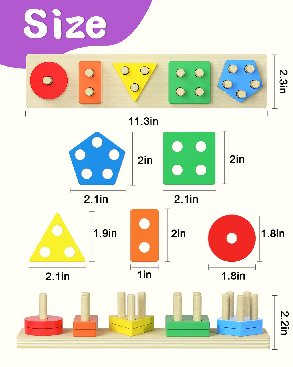 kecristv Montessori Toys for 1 2 Year Old Girl and Boy Birthday Gifts