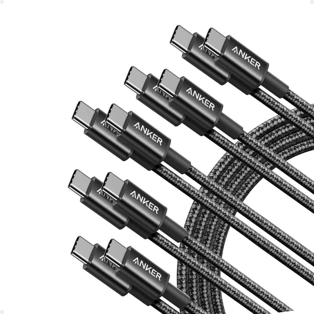 Anker USB C to USB C Charger Cable, 60W (3A) New Nylon (3ft/0.9m 2-Pack)