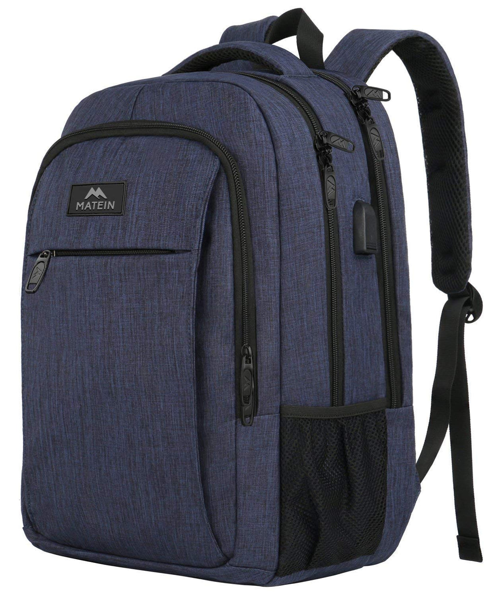 MATEIN Travel Laptop Backpack, Work Bag Lightweight Laptop Bag, Black Blue