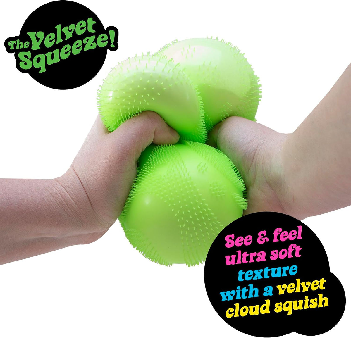 Schylling Super NeeDoh Fuzzball Stress Ball Fidget Toy - Huge 4.5" in Diameter - Jumbo Squishy Squeezy Fun - Colors Assorted (1 Per Pack)