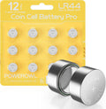 POWEROWL 12 Pcs LR44 Batteries for Christmas decorations, Flashlights, Watches, Bottle Lights