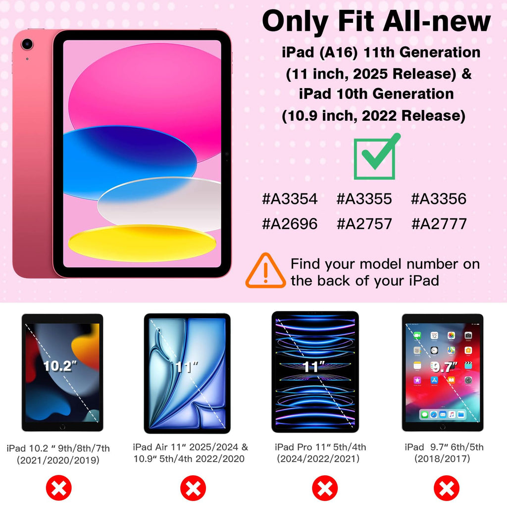 TiMOVO Case for iPad A16 11th Gen 11"/10th Gen 10.9", Colorful Flower