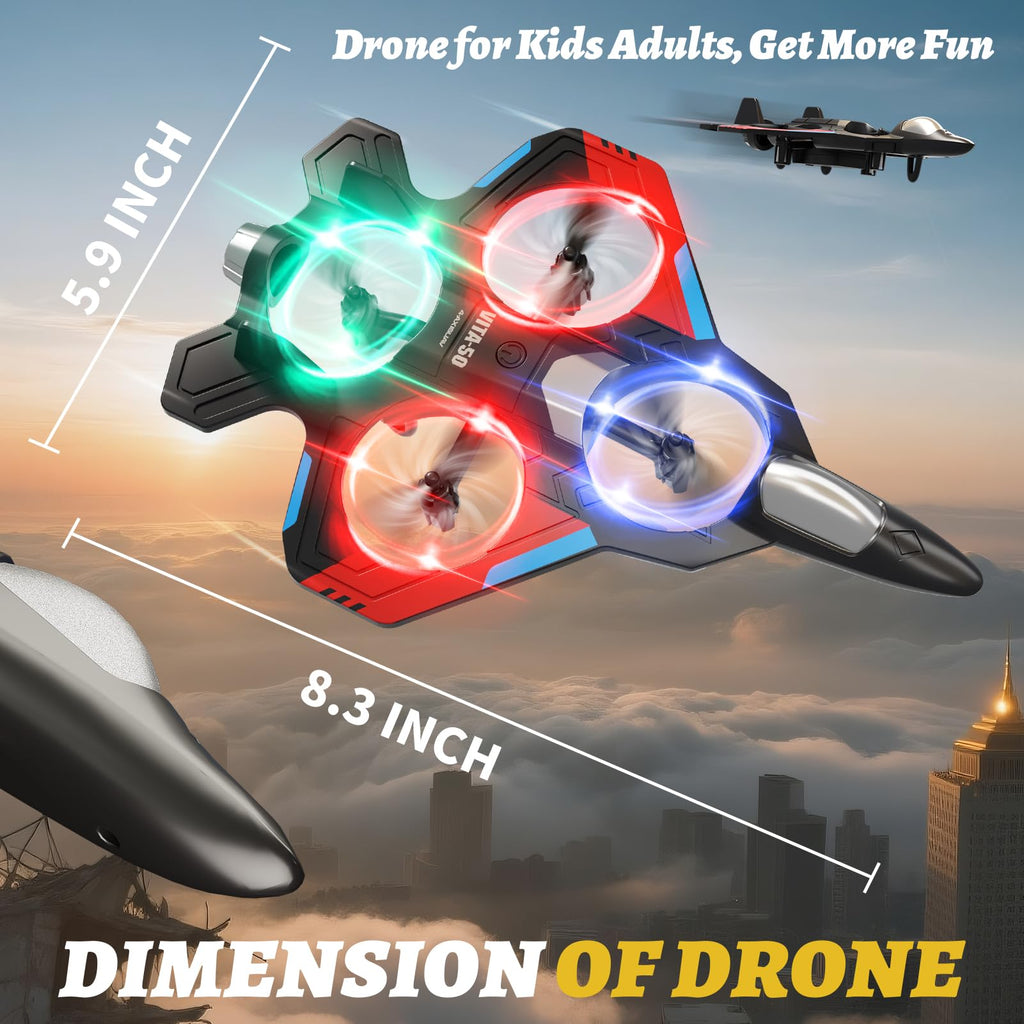 RC Planes Remote Control Airplanes Drones for Kids Adults,Black,3Batteries
