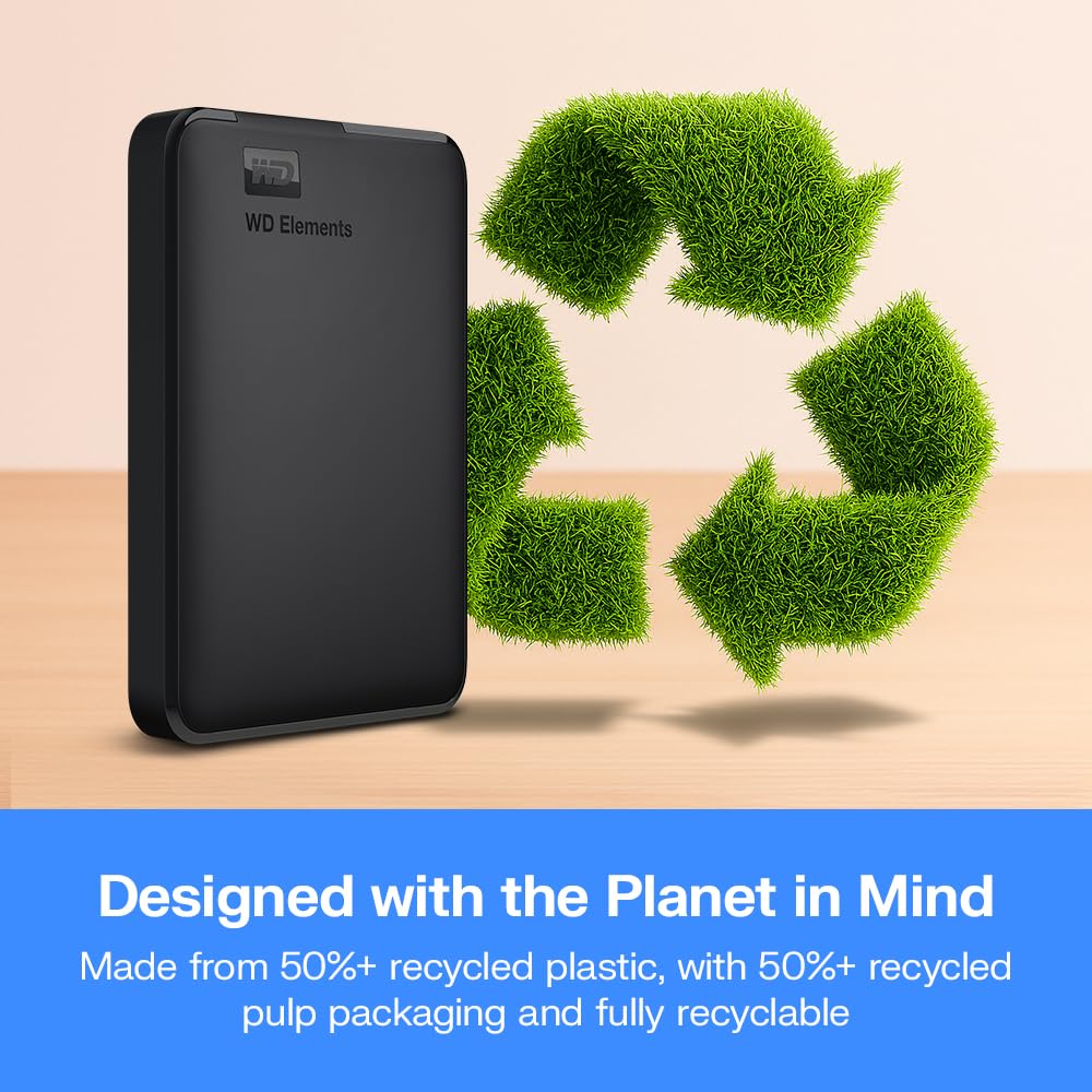 WD 2TB Elements AE Portable External Hard Drive, SuperSpeed USB 3.2 Gen 1/USB 3.0, Plug-and-Play, Formatted for Windows, Black